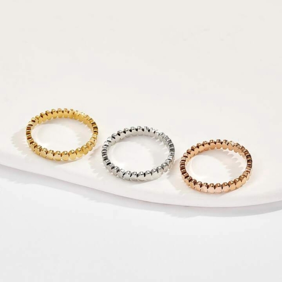 Stainless Steel Three Colors Set of Ring - Picture 4 of 9